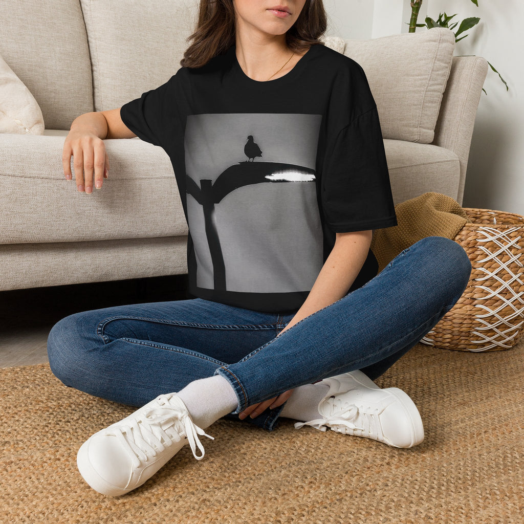 Bird Silhouette Tee — Minimal Coastal Bird Shadow T-Shirt