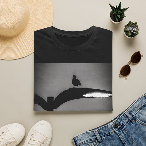 Bird Silhouette Tee — Minimal Coastal Bird Shadow T-Shirt